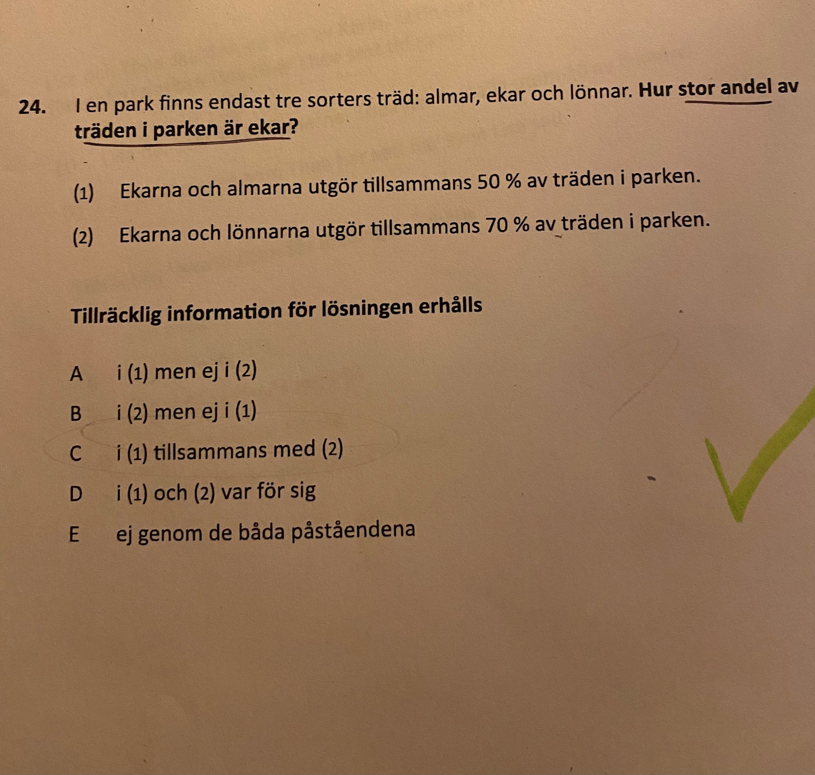 Ekvation Och Andelar (Matematik/Högskoleprovet) – Pluggakuten