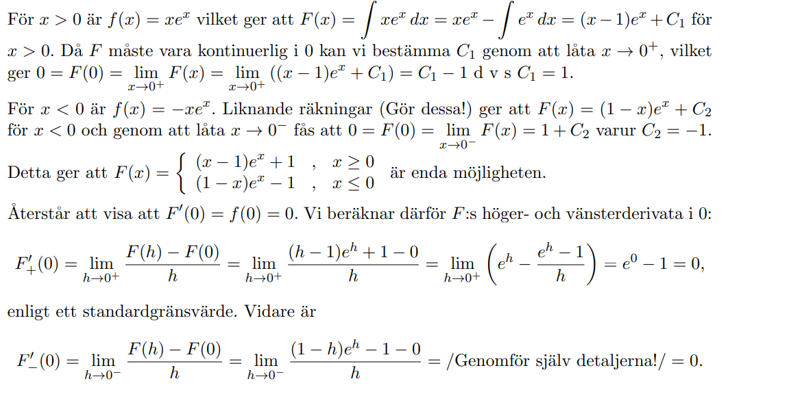 Primitiv Funktion Och Absolutbelopp (envariabelanalys) (Matematik ...