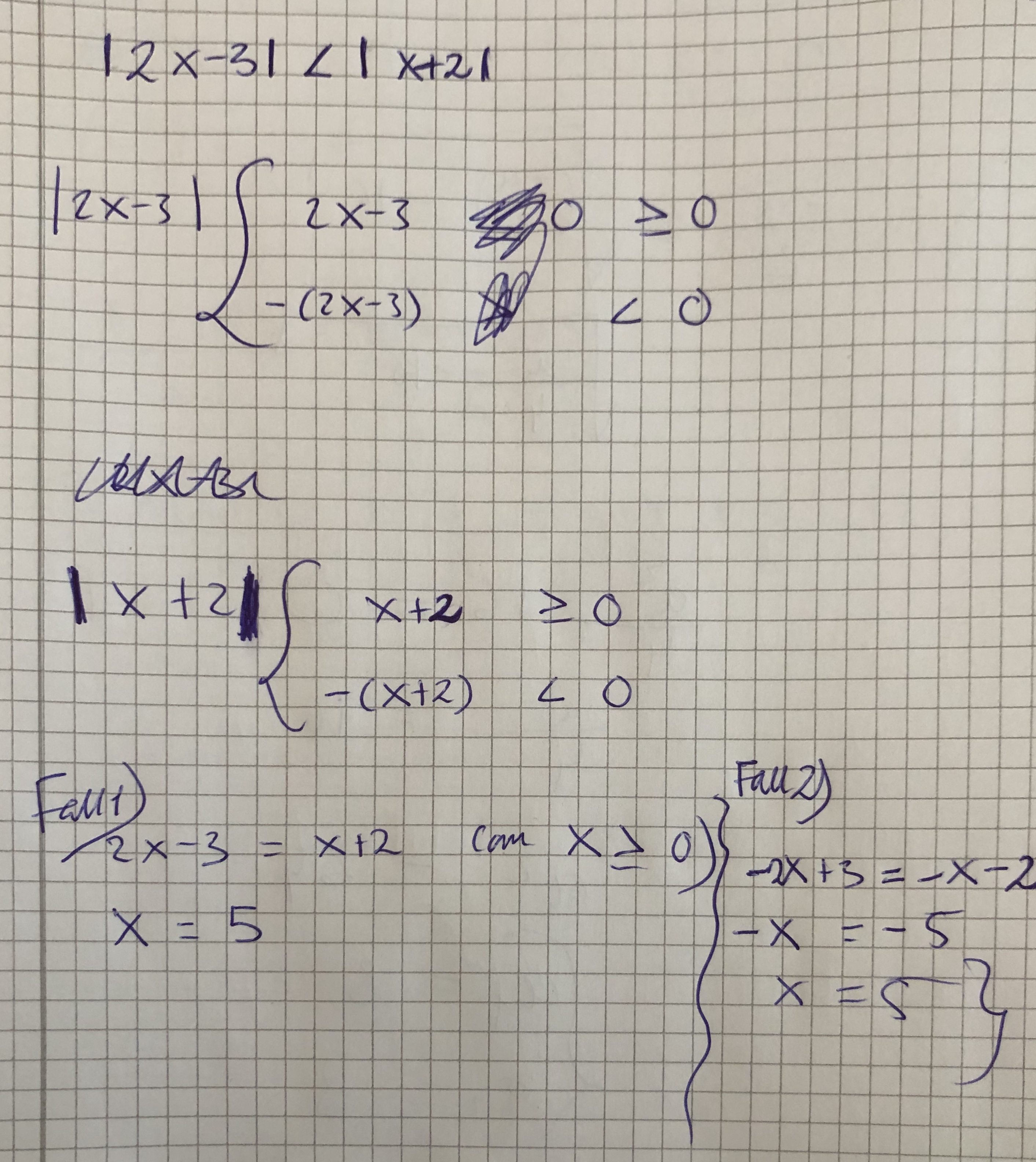 Absolutbelopp. Bestäm X (Matematik/Matte 3) – Pluggakuten