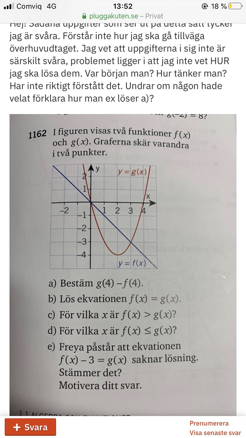 Saknar Ekvationen En Losning Matematik Matte 2 Algebra Pluggakuten