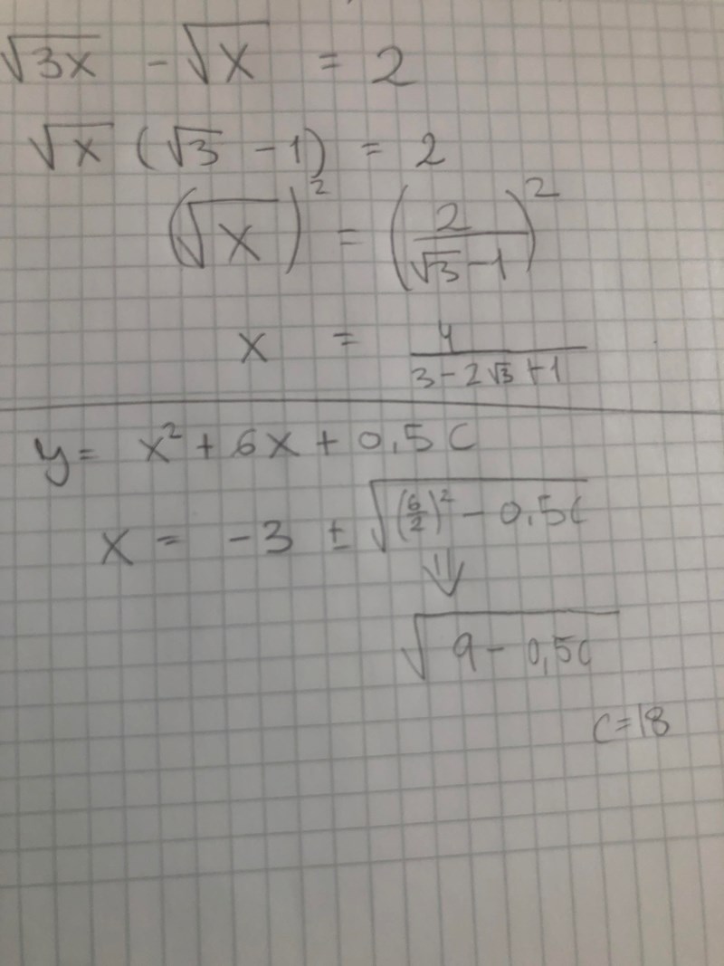 Bestam C Sa Att Funktionen Y 2x 2 12x C Endast Far Ett Nollstalle Matematik Matte 2 Algebra Pluggakuten