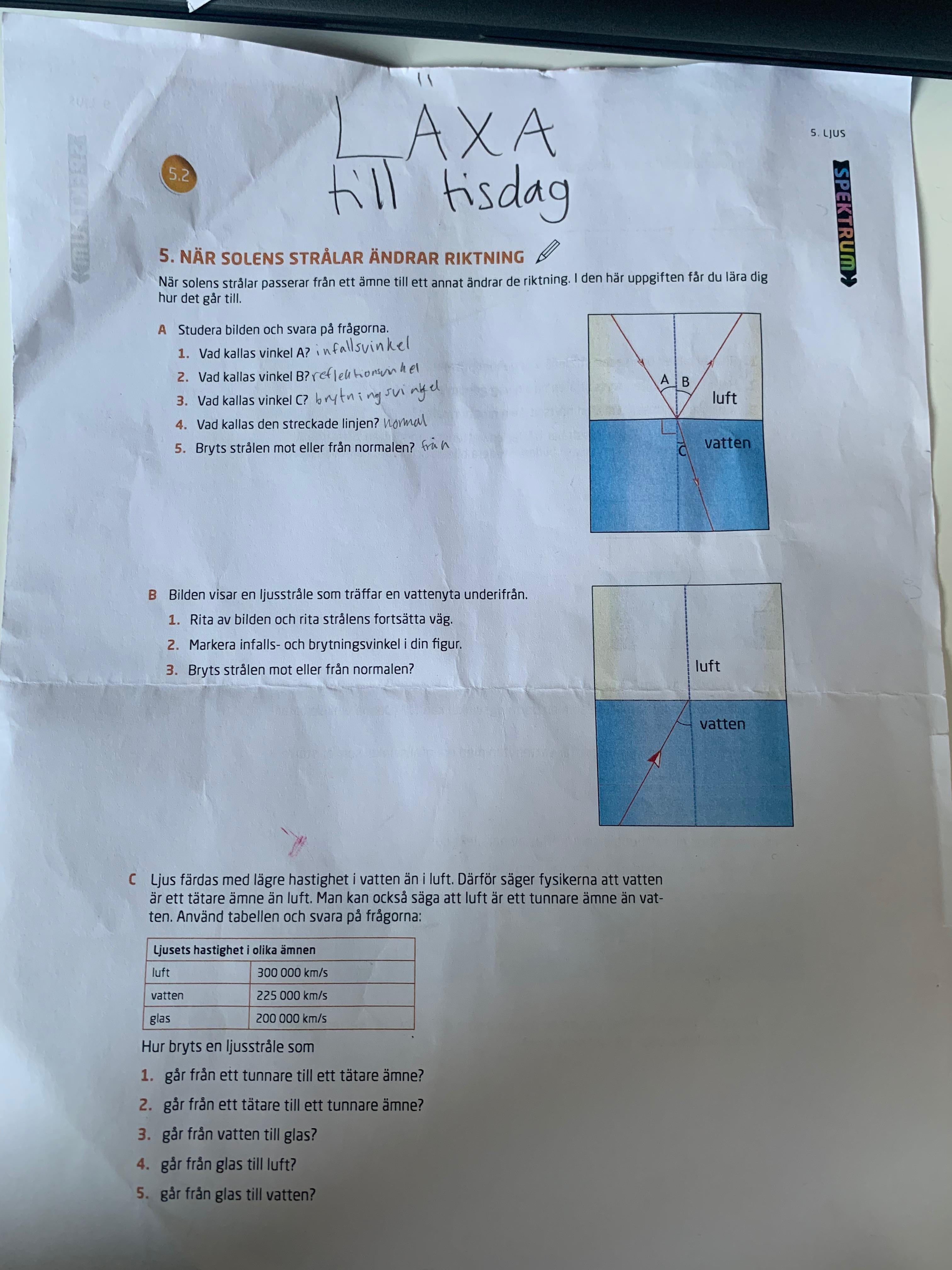 Fysik Ljus (Fysik/Grundskola) – Pluggakuten