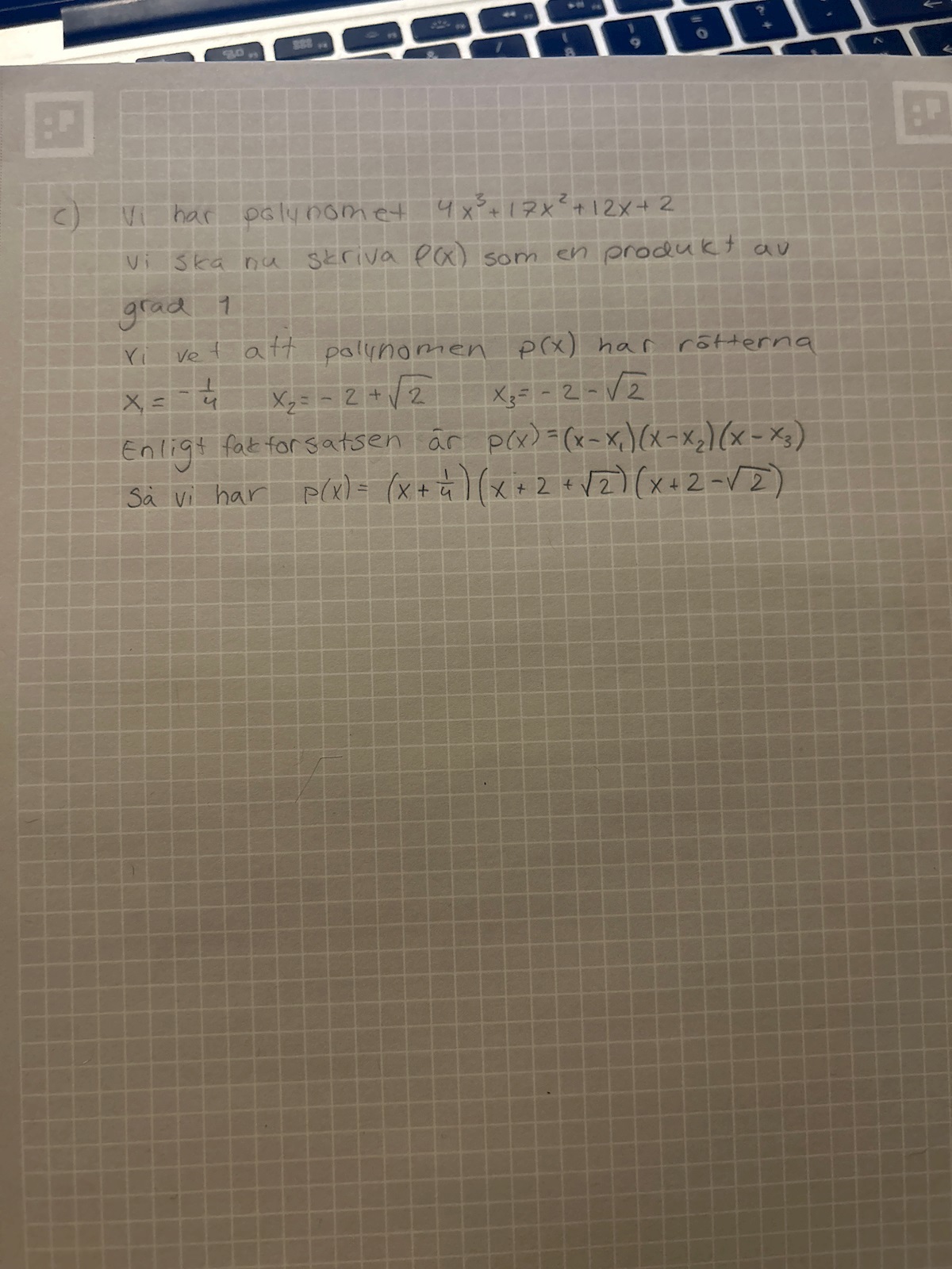 Faktorisera Polynom (Matematik/Universitet) – Pluggakuten