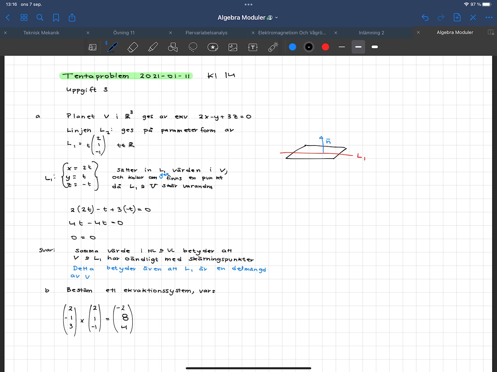 Bestäm Ett Ekvationssystem Vars Lösningsmängd är L (Matematik ...