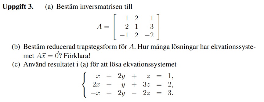 Linjär Algebra - Lösa Ekvationssystem (Matematik/Universitet) – Pluggakuten