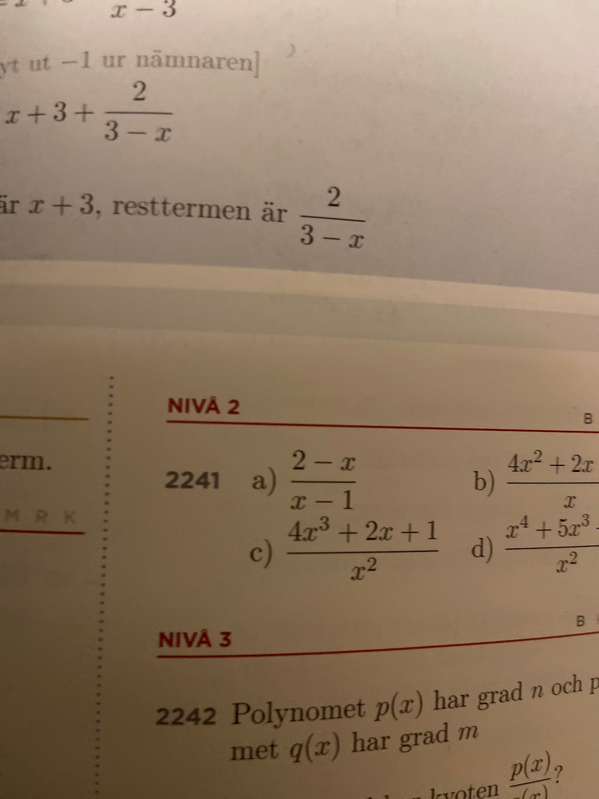 Division Av Polynom (Matematik/Matte 3/Algebraiska Uttryck) – Pluggakuten