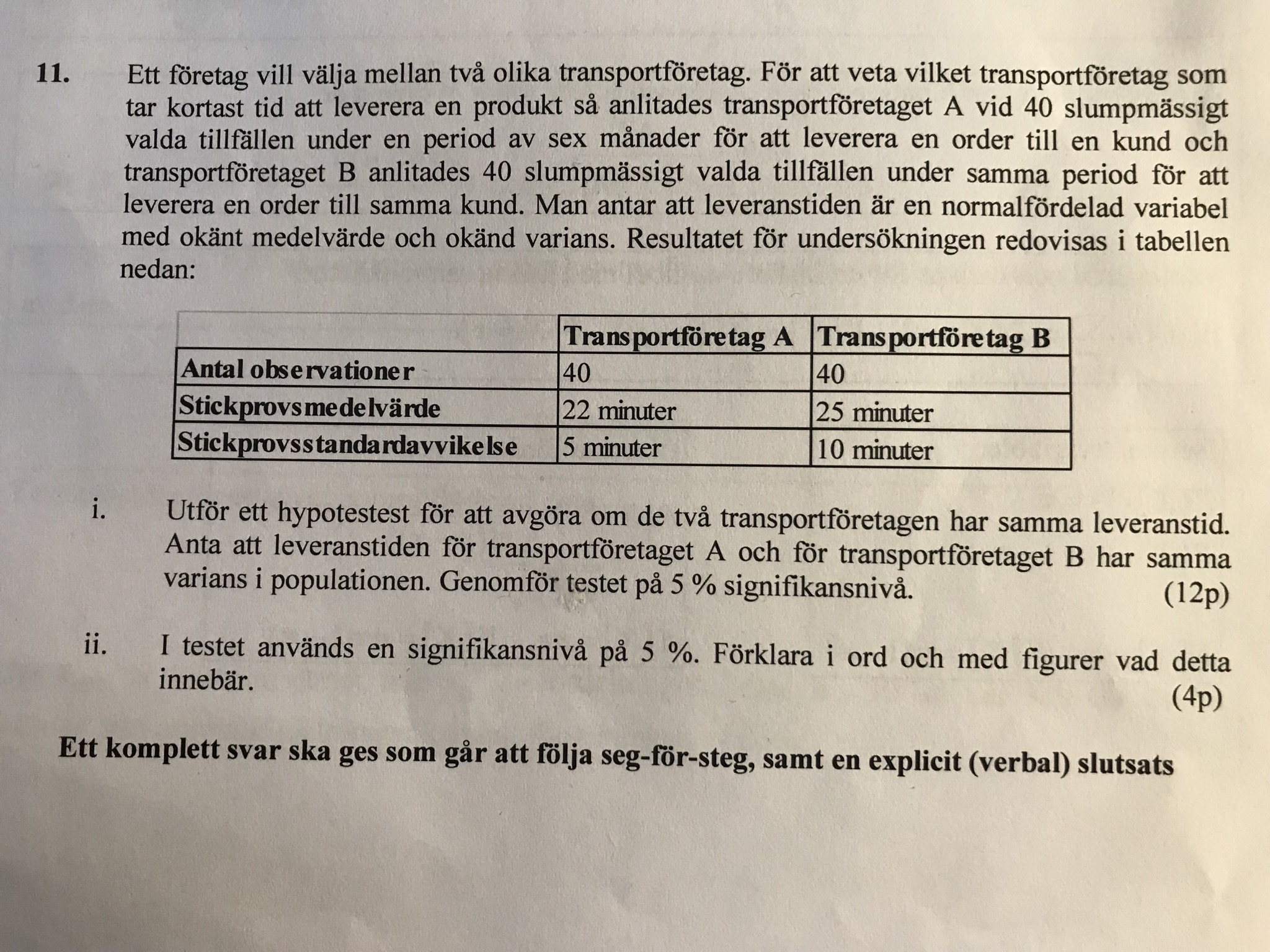 Hypotestest, Hur Genomför Jag Testet? (Matematik/Universitet) – Pluggakuten