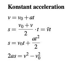 Konstant Acceleration (Fysik/Fysik 1) – Pluggakuten