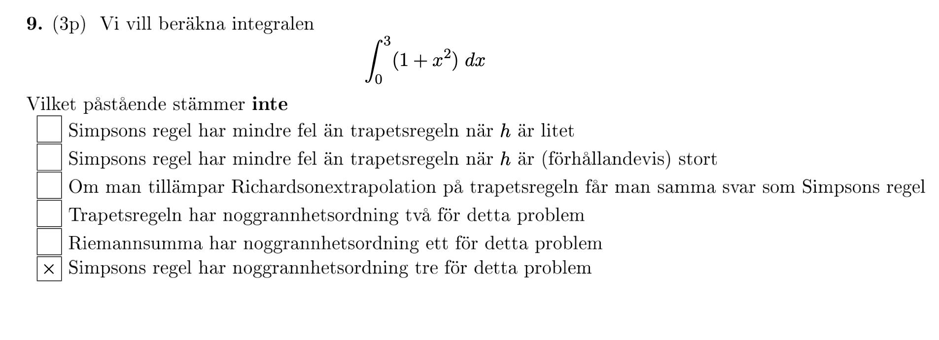 Numeriska Metoder, Integraler (Matematik/Universitet) – Pluggakuten