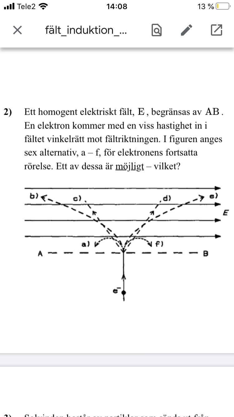 Ett Homogent Elektriskt Fält (Fysik/Fysik 2) – Pluggakuten