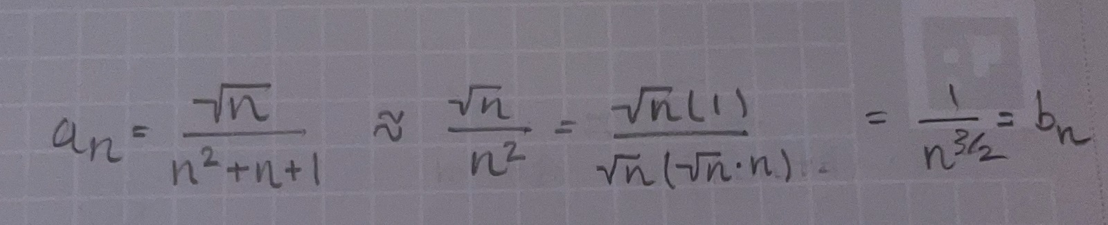 Hitta Bn För Limit Comparison Av Serie (Matematik/Universitet ...