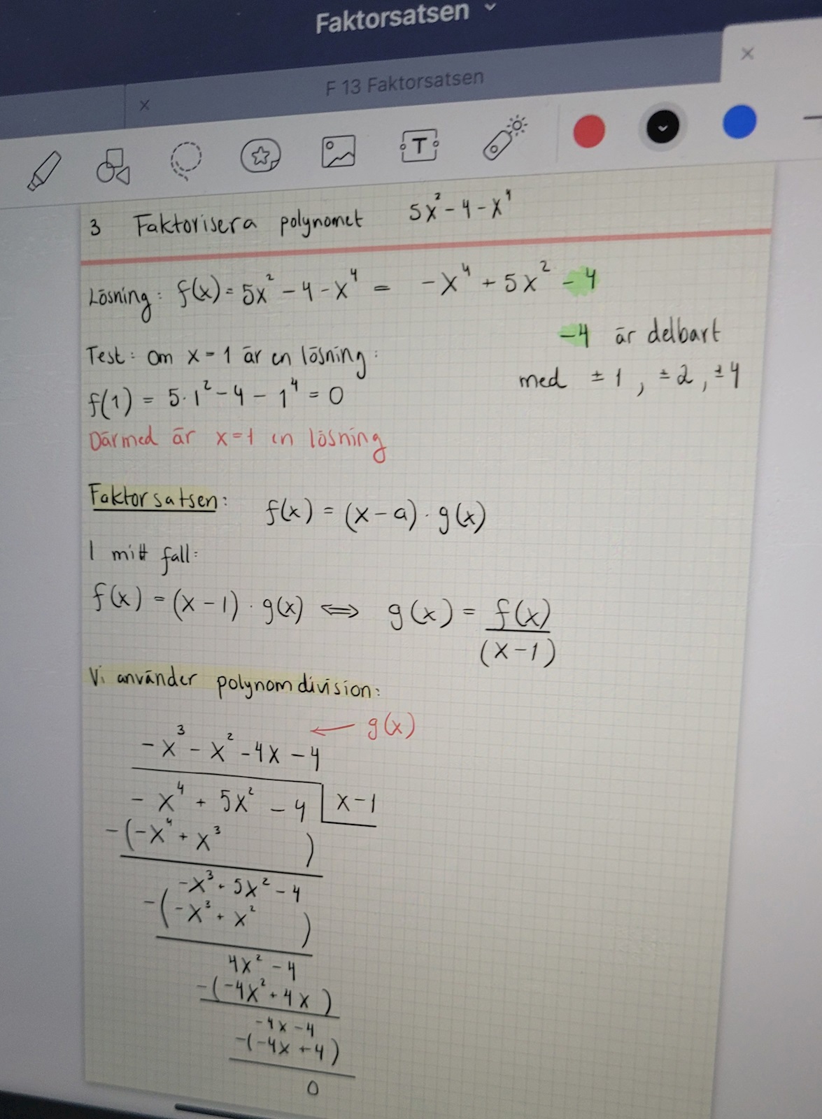 Faktorisera Polynomet (Matematik/Matte 4/Grafer Och Asymptoter ...