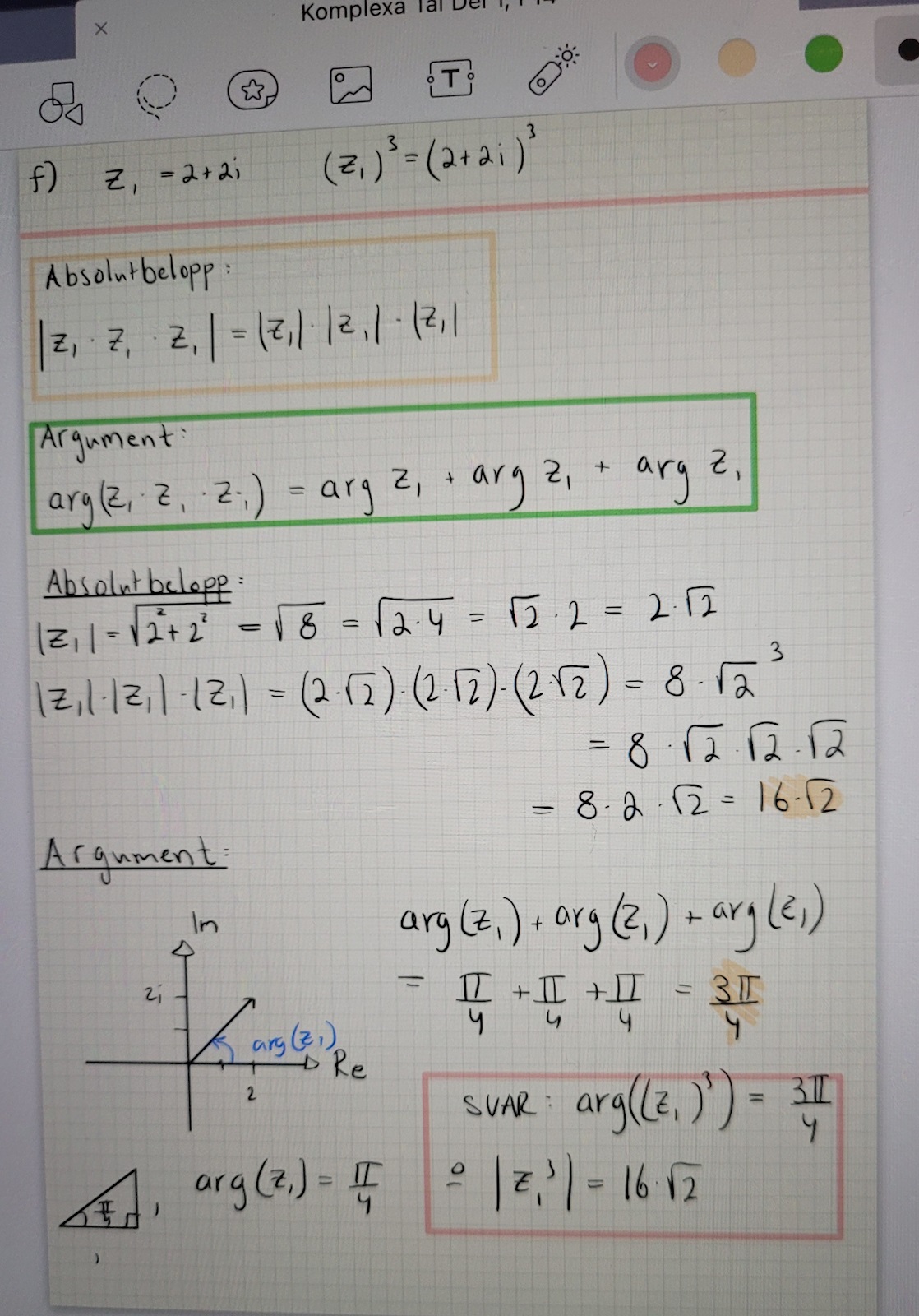 Arg Och Absolutbelopp (Matematik/Matte 4/Komplexa Tal) – Pluggakuten