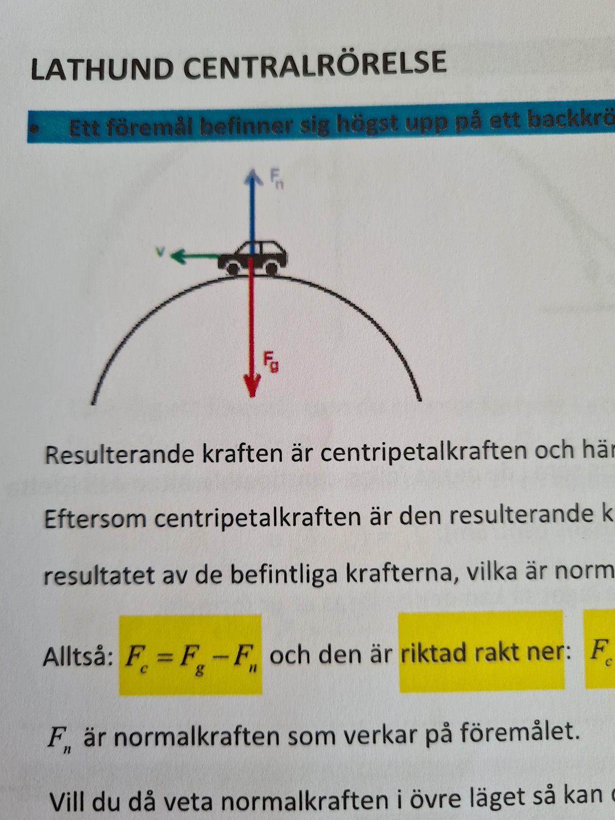 Centralrörelse (Fysik/Fysik 2) – Pluggakuten