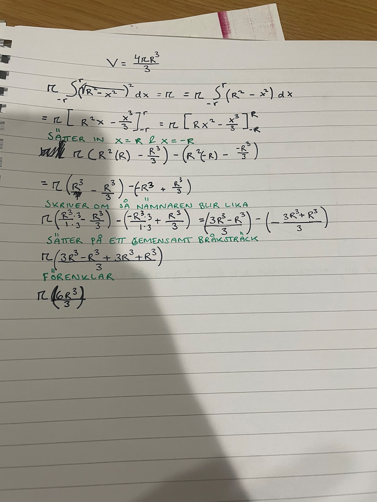 Bevis För Formeln Av Volym Av Klot (Matematik/Matte 4/Integraler Och ...