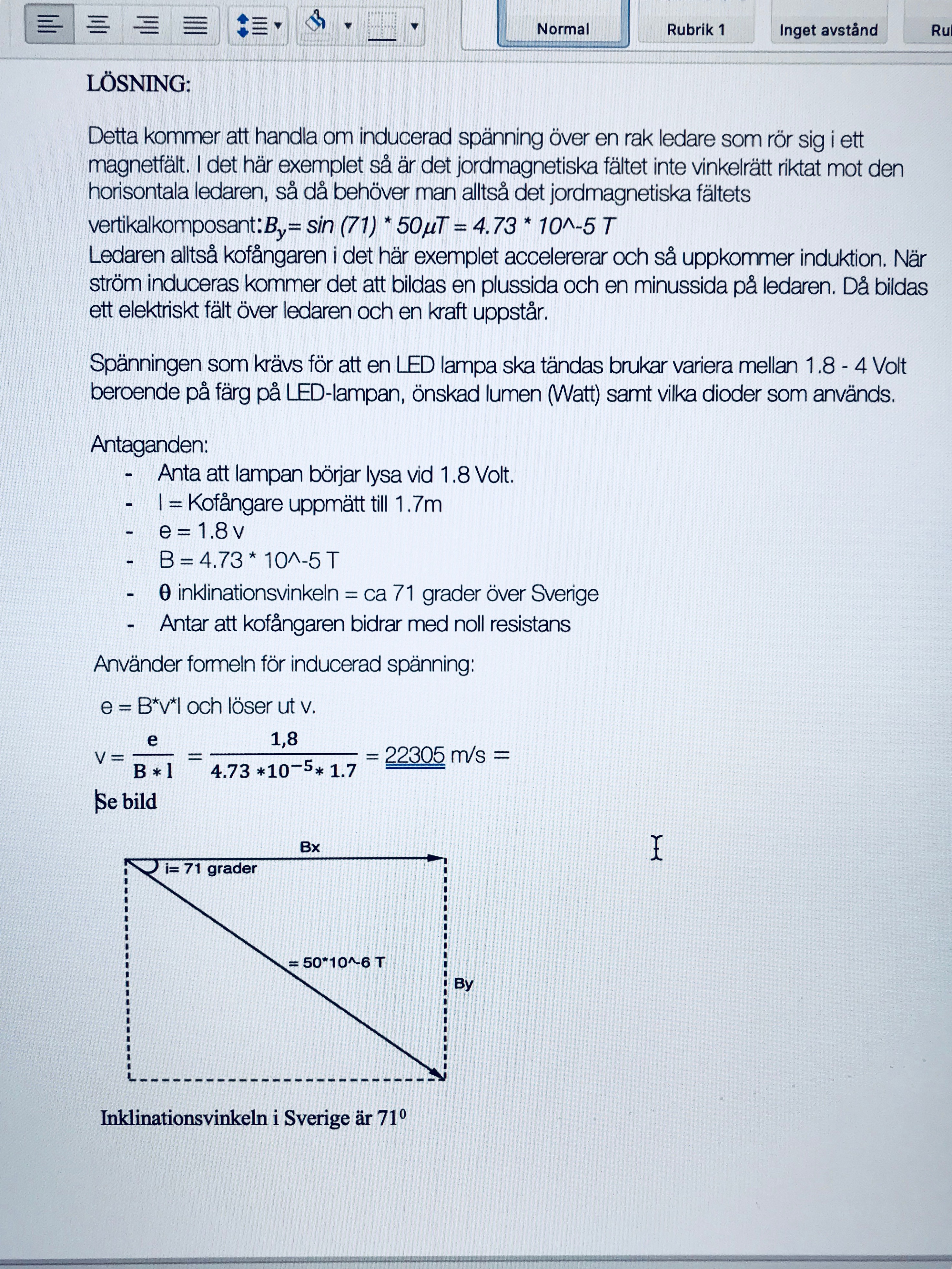 Inducerad Spänning På Rak Ledare I Ett Magnetfält (Fysik/Fysik 2 ...