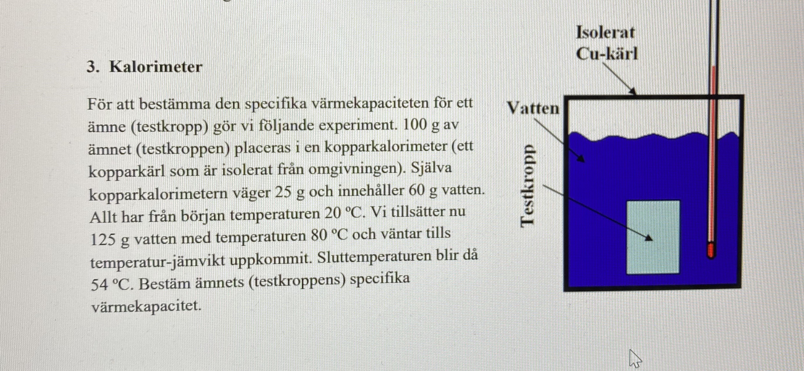 Värmekapacitet (Fysik/Universitet) – Pluggakuten