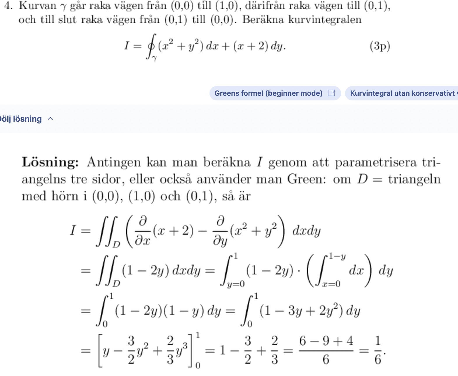 Flervariabelanalys: Gränser I En Kurvintegral (Matematik/Universitet ...