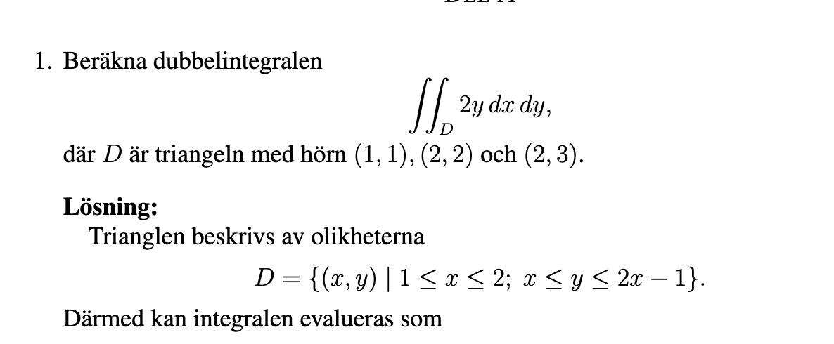 Flervariabelanalys: Hitta Gränser Till En Dubbelintegral (Matematik ...