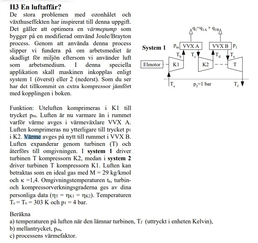 Tillämpad Termodynamik Joule Brayton Cykel (Fysik/Universitet ...