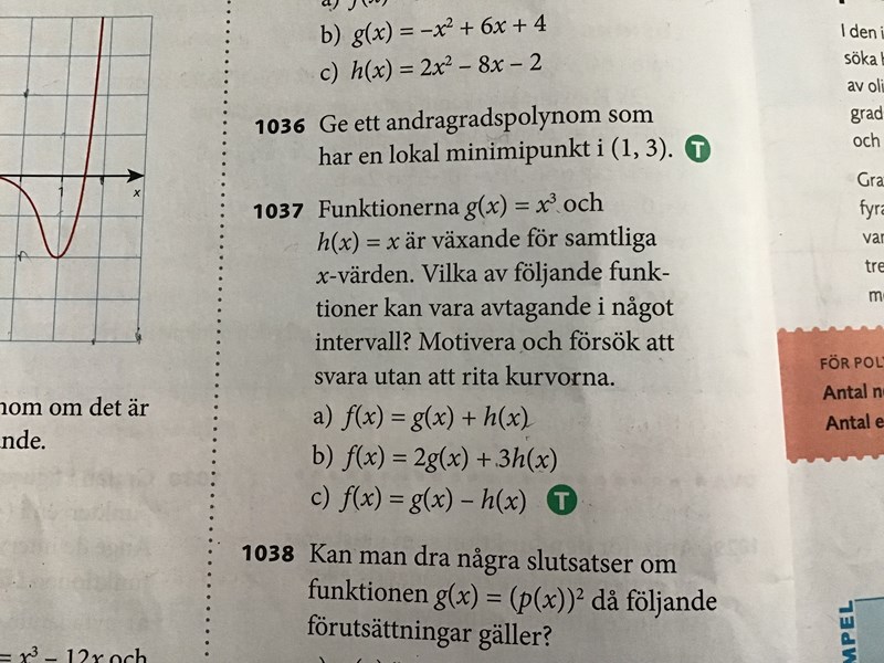 Vaxande Avtagande Funktion Matematik Matte 3 Polynom Och Ekvationer Pluggakuten