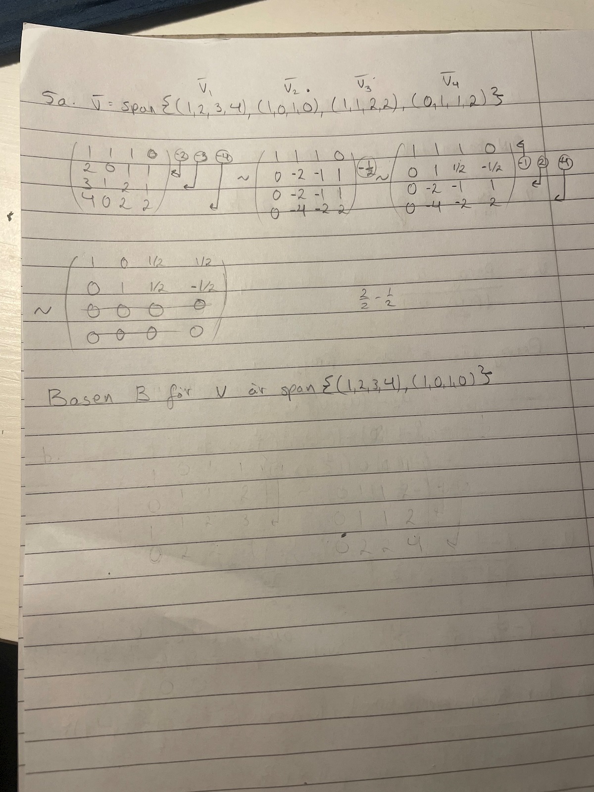 Baser (linjär Algebra) (Matematik/Universitet) – Pluggakuten