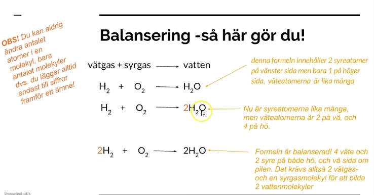 Balansera Kemiska Formler!! (Kemi/Grundskola) – Pluggakuten