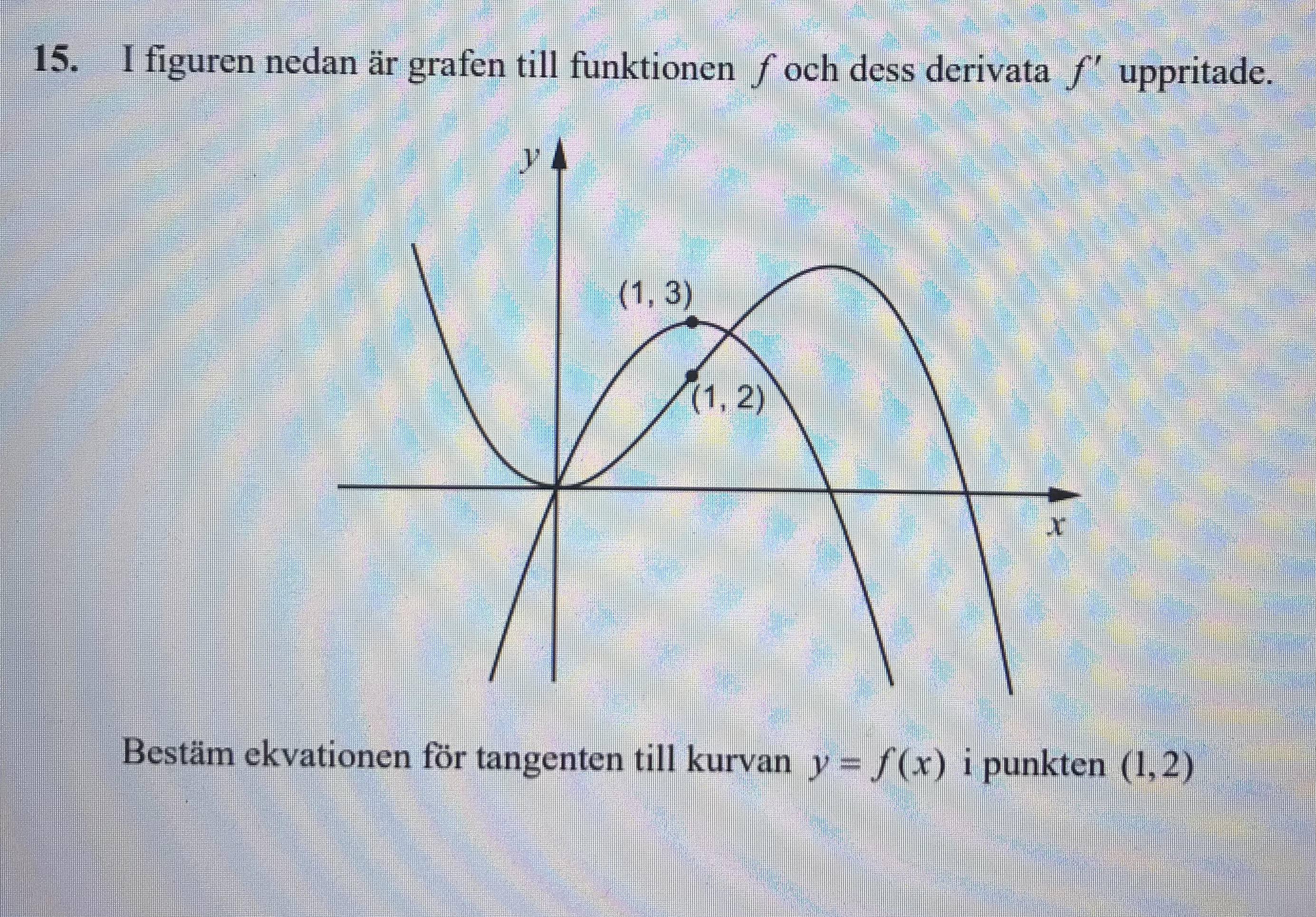 Bestäm Ekvation För Tangenten Till Kurvan.. (Matematik/Matte 3/Derivata ...