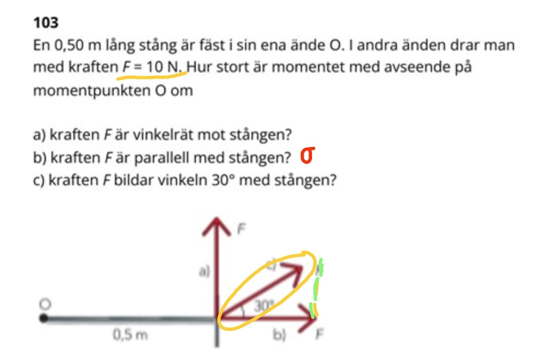 Kraften F Bildar Vinkeln 30° Med Stången? (Fysik/Fysik 2) – Pluggakuten