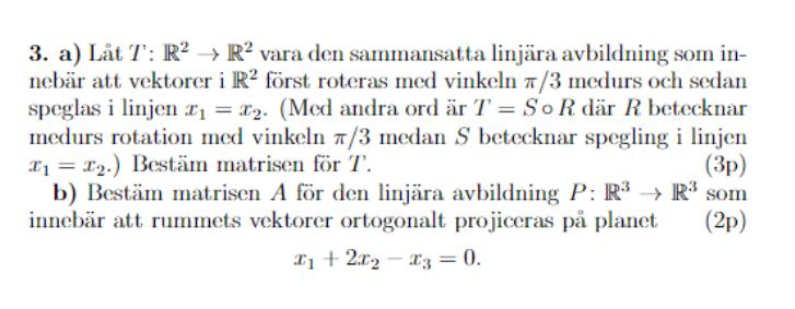 Projecering I Ett Plan (Matematik/Universitet) – Pluggakuten