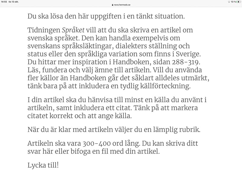 Skriva Artikel Svenska 2