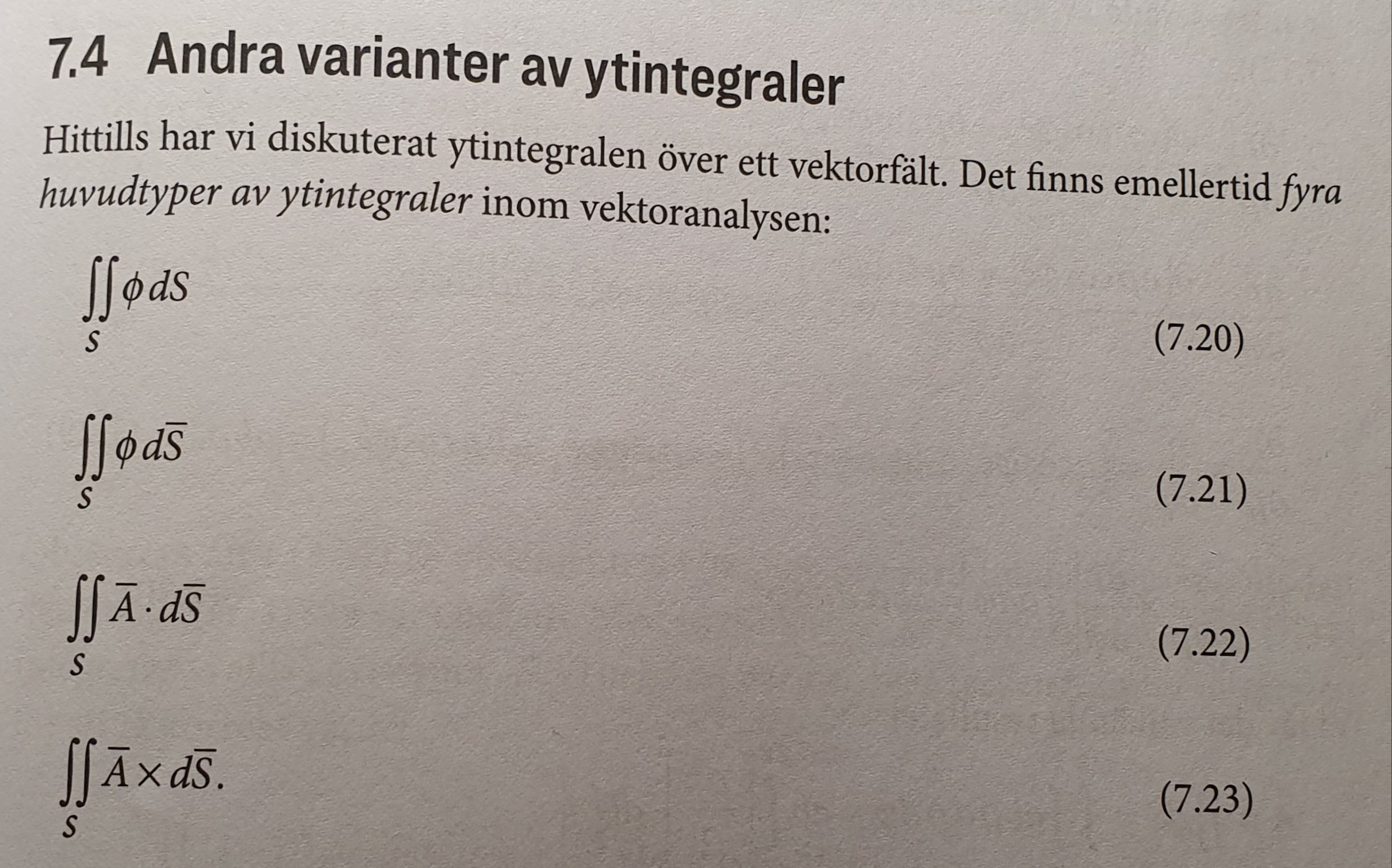 Vektoranalys: Typer Av Ytintegraler (Matematik/Universitet) – Pluggakuten