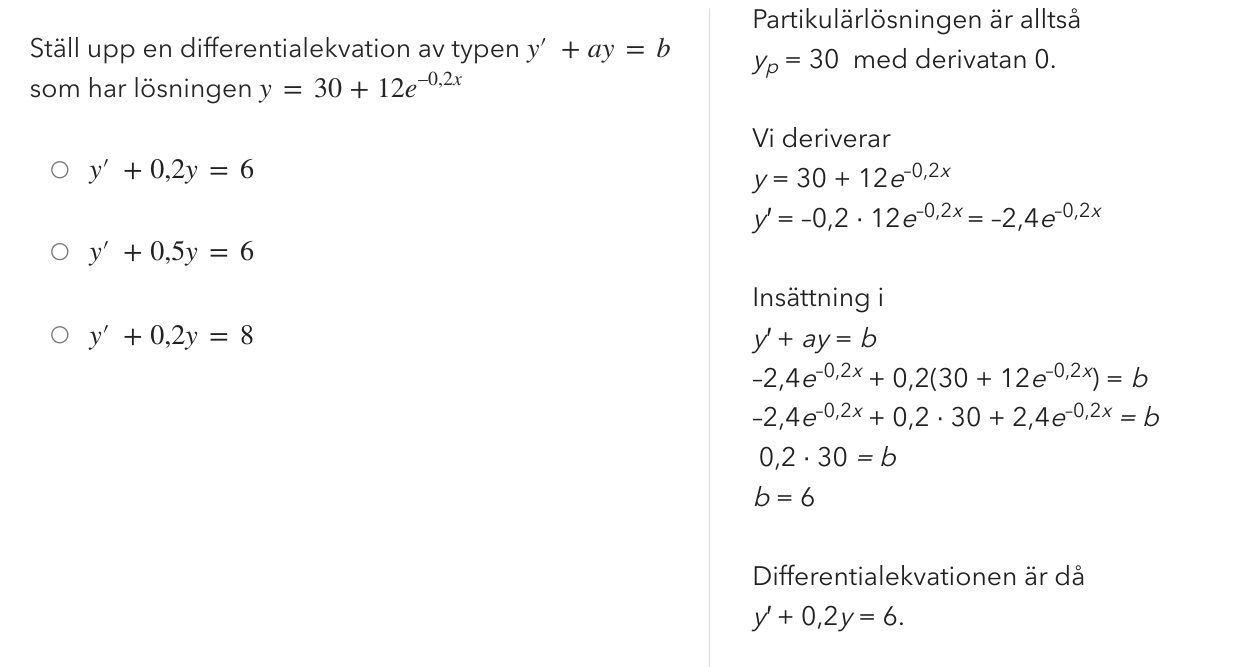 Differentialekvationer Av Första Ordningen( Baklänges) (Matematik/Matte ...