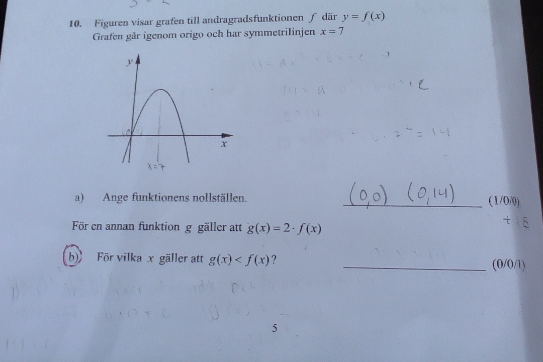 Nationella Prov Matematik 2a Vt2014 Upg 10 B)m (Matematik/Matte 2 ...