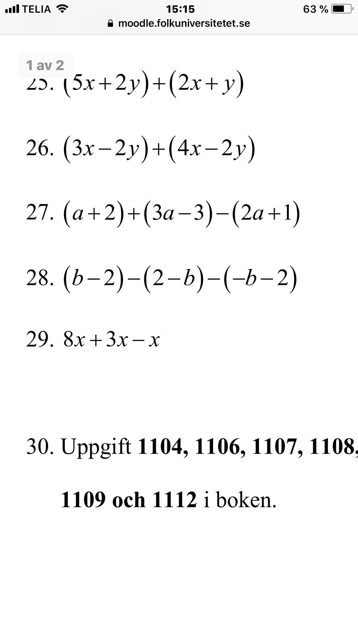 Förenkla Uttryck Matte 2b (Matematik/Matte 2) – Pluggakuten