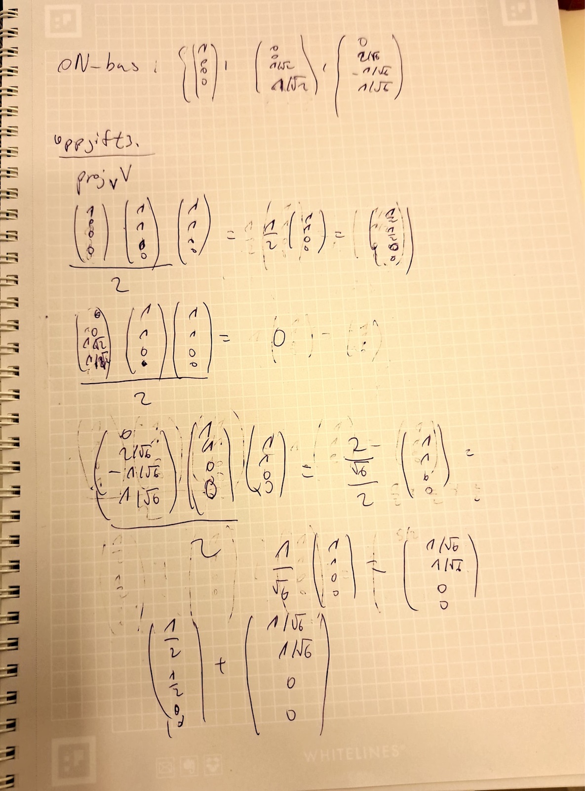 Beräkna Projektion Av Vektorn På Delrummet V I Uppgift 2 (Matematik ...