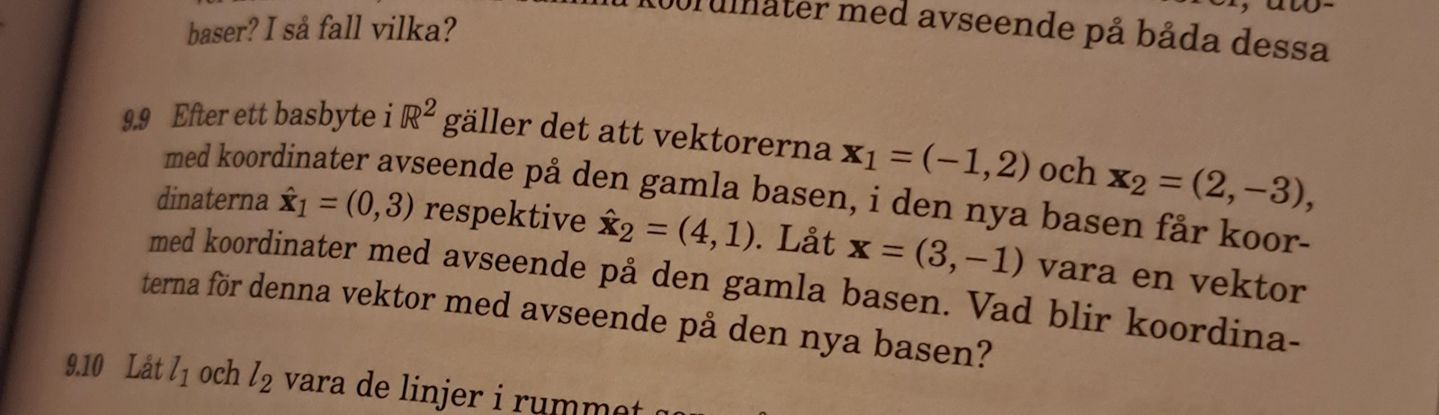 Linjär Algebra Basbyte Koordinater (Matematik/Universitet) – Pluggakuten