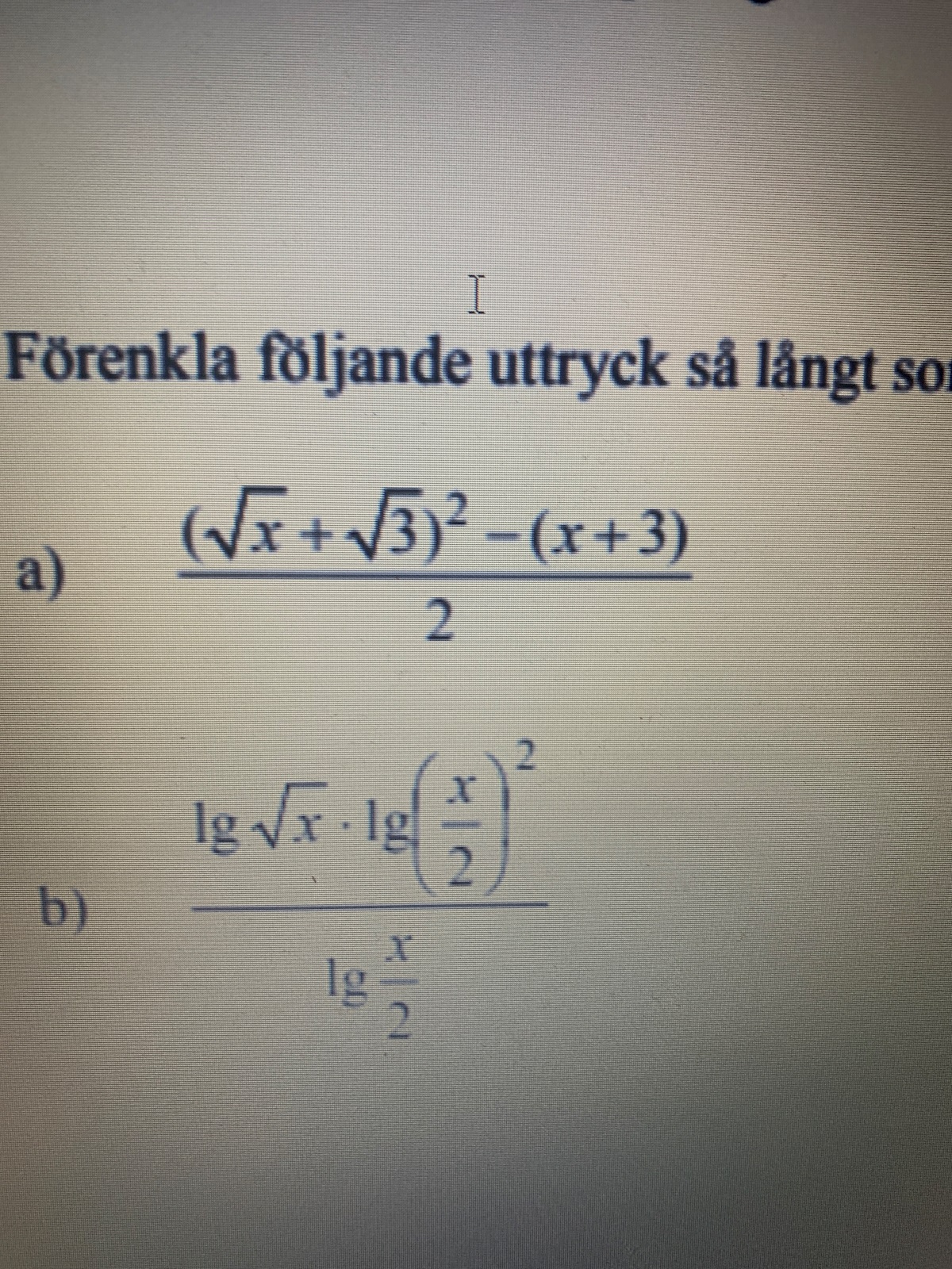 Förenkla Uttryck (Matematik/Matte 1/Algebra) – Pluggakuten