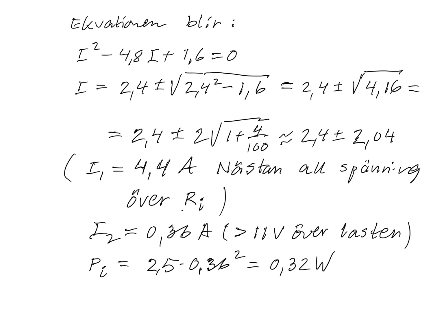 Effektutveckling I Inre Resistans - Ekvationssystem (Fysik/Fysik 1 ...