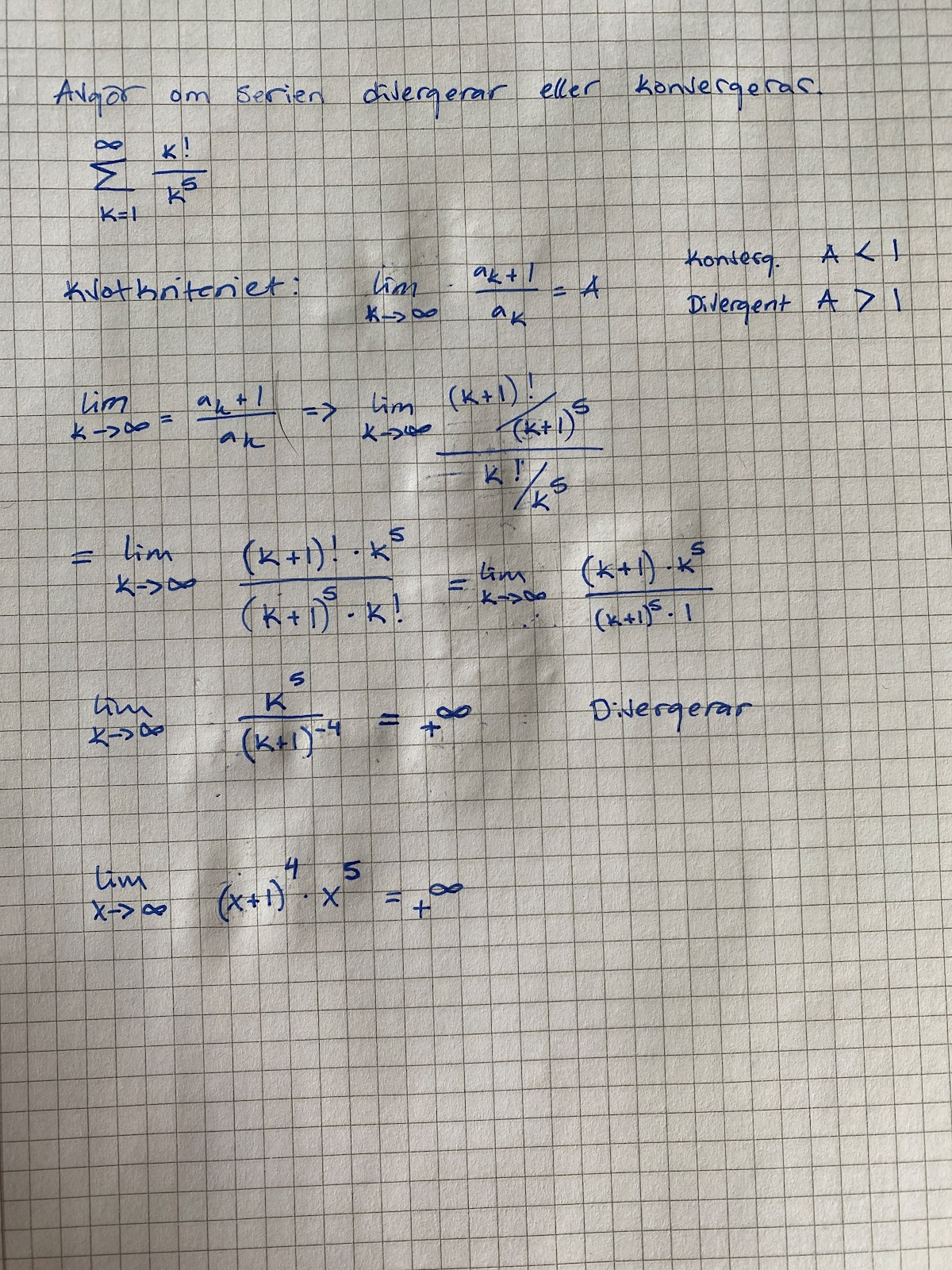 Serier, Divergent Eller Konvergent (Matematik/Universitet) – Pluggakuten