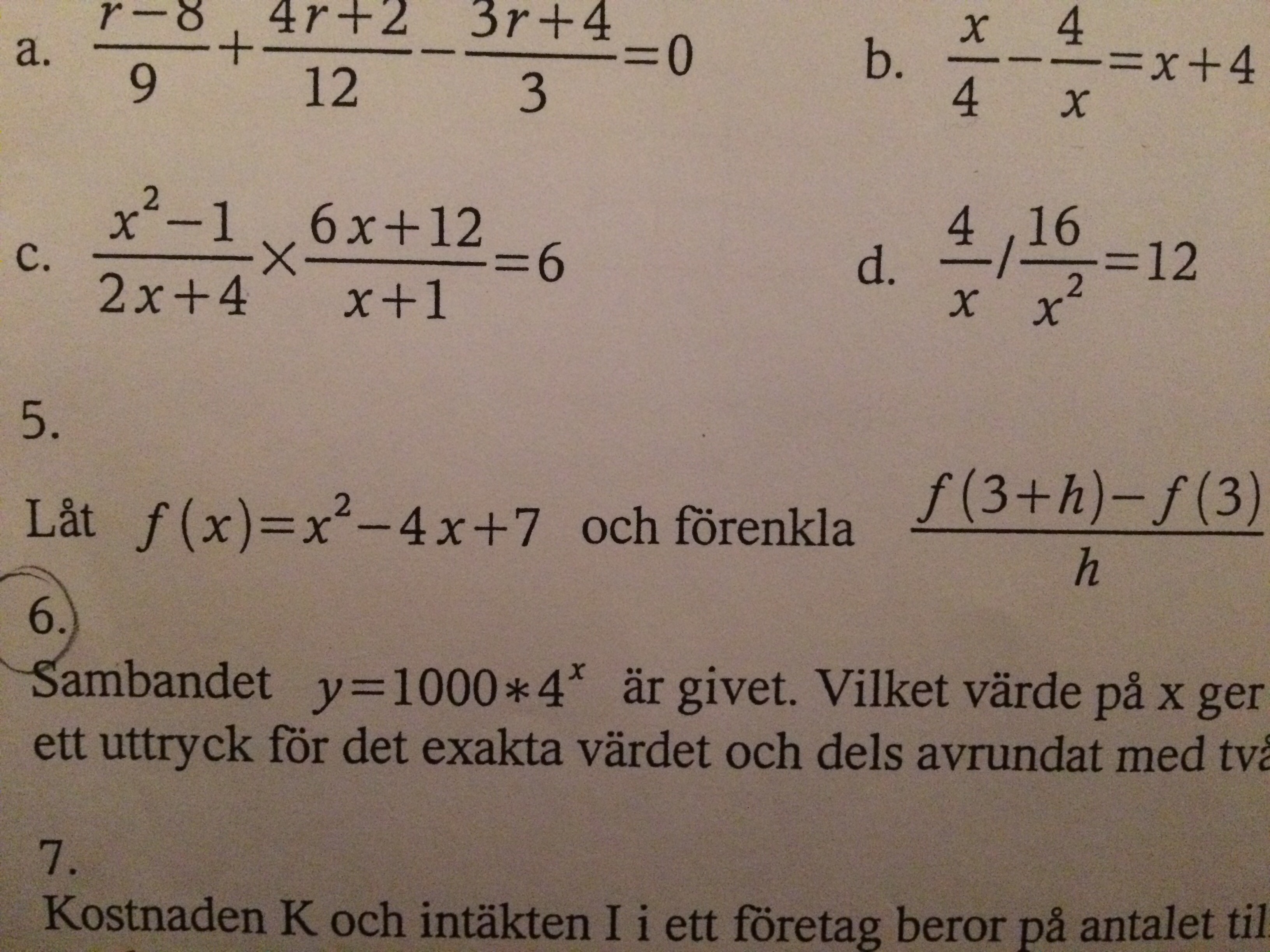 Funktioner (Matematik/Matte 3/Algebraiska Uttryck) – Pluggakuten