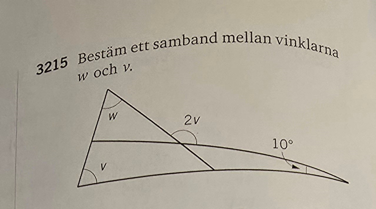 Bestäm Ett Samband Mellan Vinklarna W Och V. (Matematik/Matte 2/Logik ...