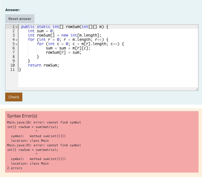 Nestled loop, matriser (Programmering/Java) – Pluggakuten