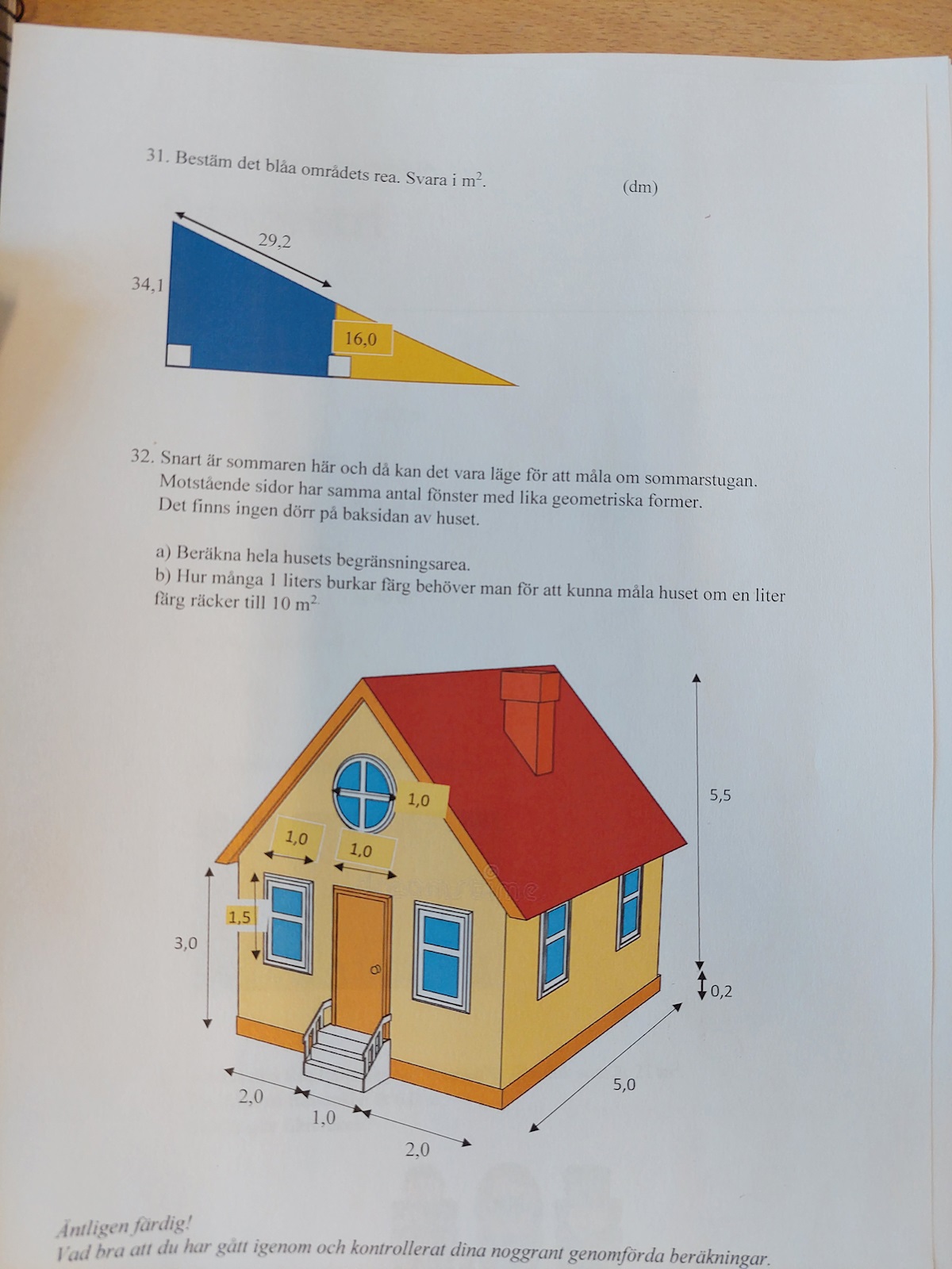 Lösa Begränsningsarea Av Ett Hus (Matematik/Matte 1/Geometri) – Pluggakuten