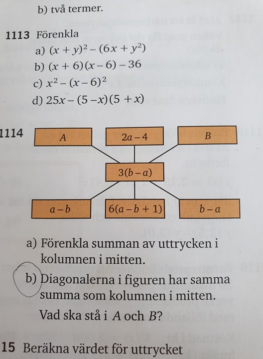 Förenkla Summan Av Ett Uttryck (Matematik/Matte 3/Algebraiska Uttryck ...