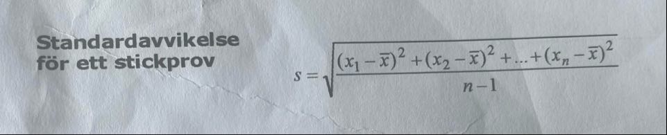 Standardavvikelse 4148 (Matematik/Matte 2/Statistik) – Pluggakuten
