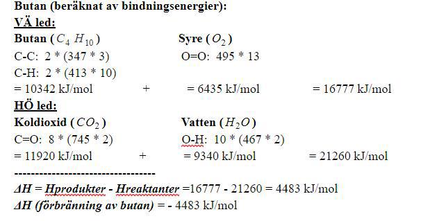 Bindningsenergier/entalpi (Kemi/Kemi 1) – Pluggakuten