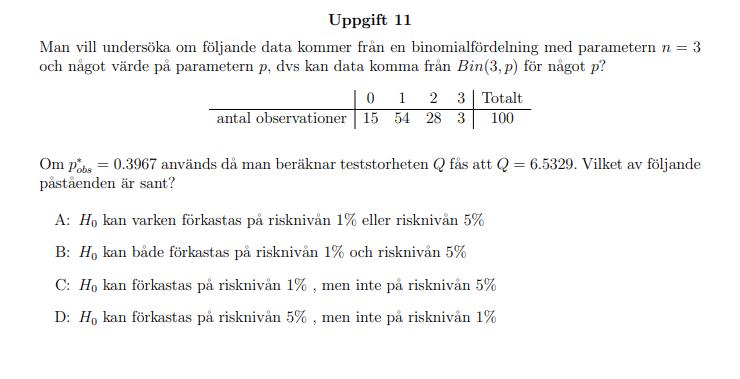 X2 Test I Sannolikhetsteori Och Statistik (sannstat), Tenta Snart ...