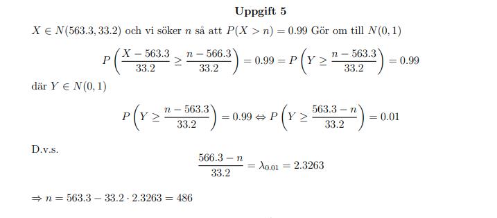 Normalfördelning I Sannolikhetsteori Och Statistik (sannstat), Tenta ...