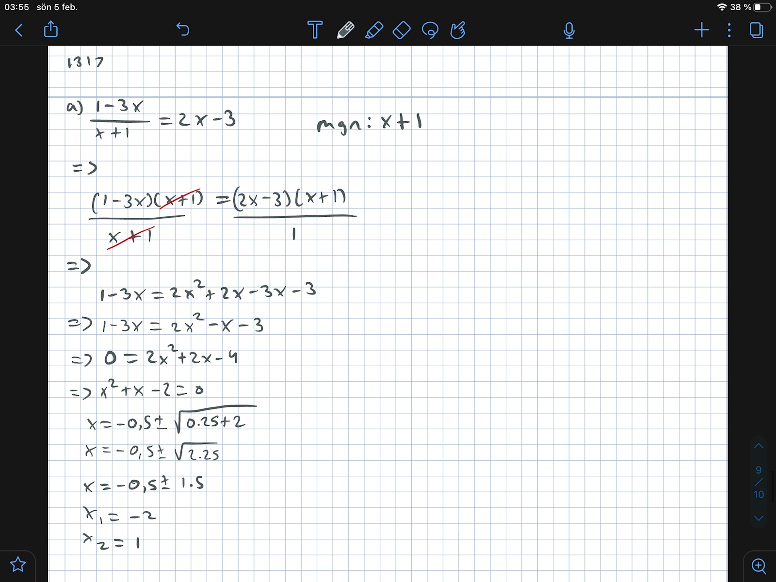 Rationella Uttryck (Matematik/Matte 3/Algebraiska Uttryck) – Pluggakuten